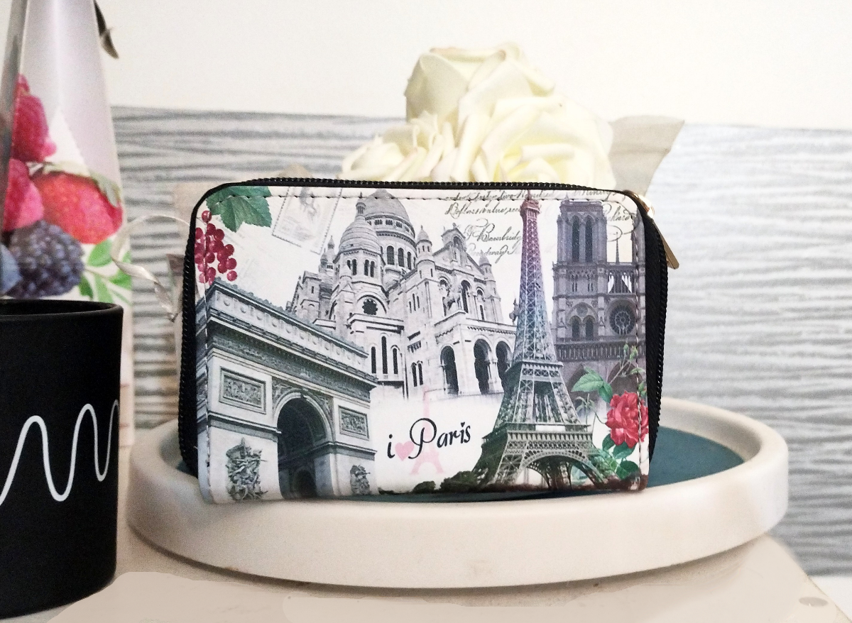 Porte-monnaie portefeuille Fun imprimé "I love Paris"