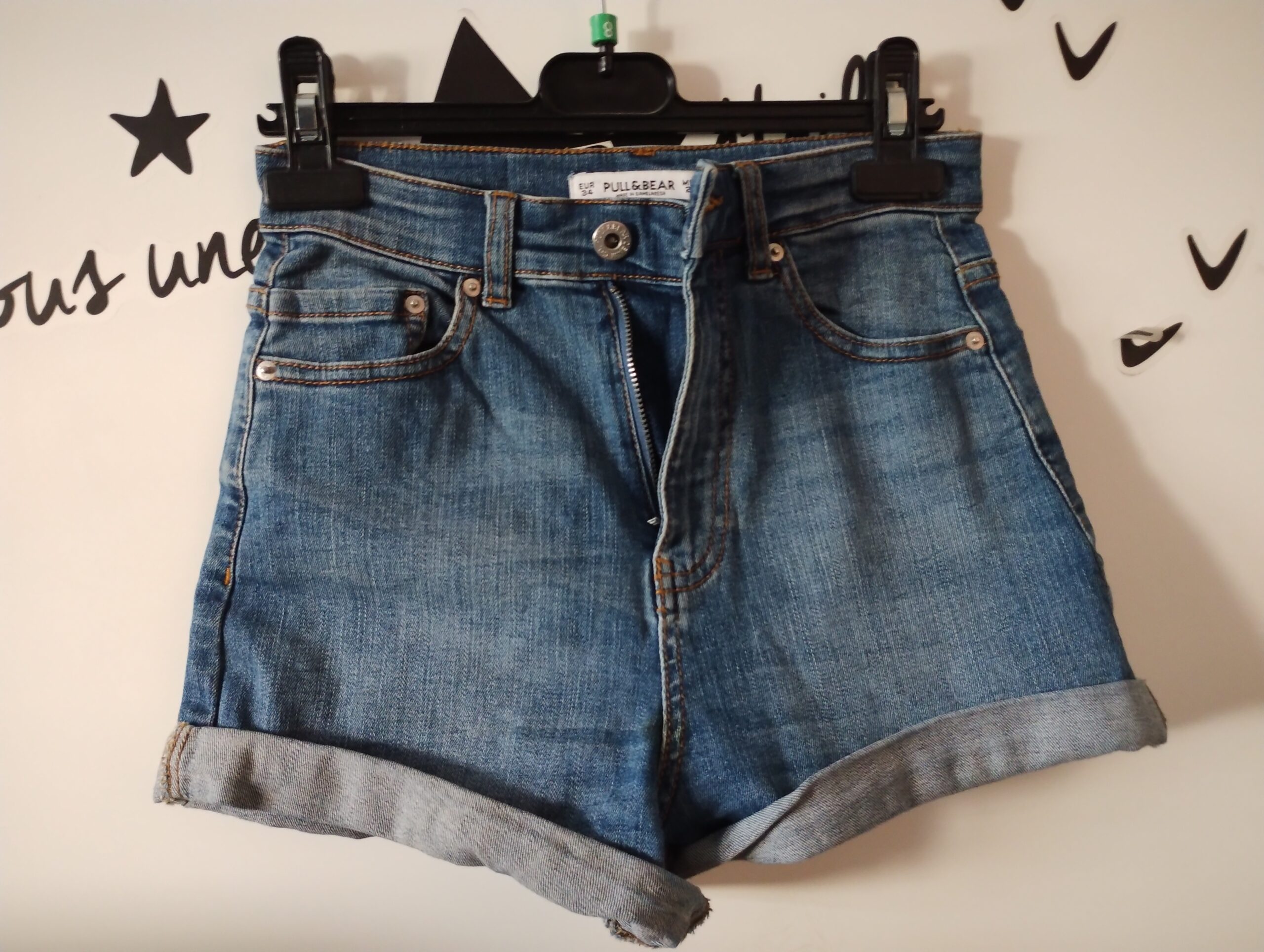 Short Jeans Pull & Bear à revers Taille Xs