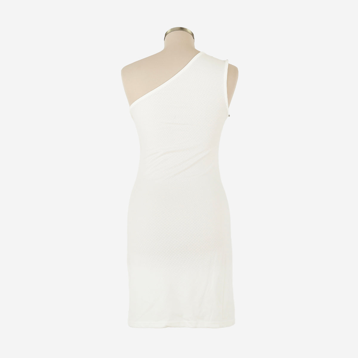 Robe courte asymétrique strass blanche – Image 4