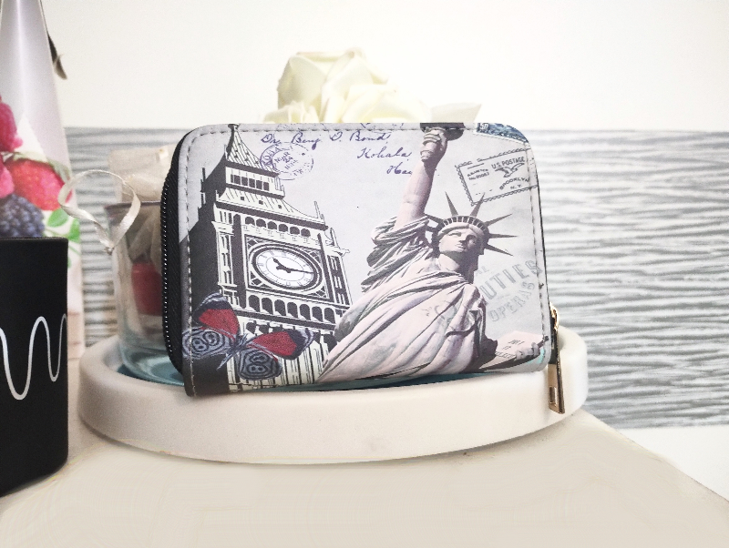Porte-monnaie portefeuille Fun imprimé Statue de la Liberté – Image 2