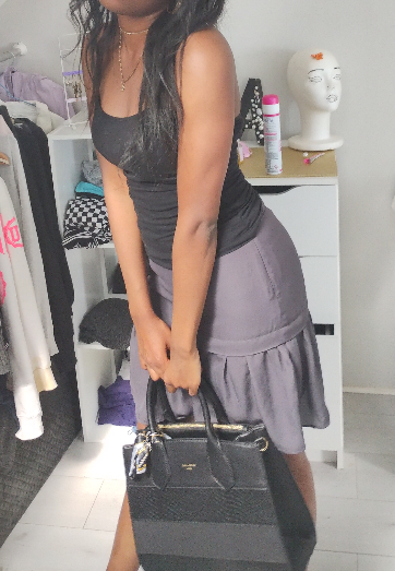 Mini Jupe Camaïeu grise à volants – Image 2