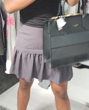 Mini Jupe Camaïeu grise à volants – Image 3