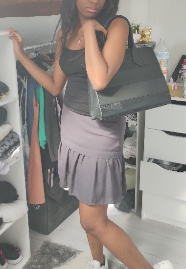 Mini Jupe Camaïeu grise à volants