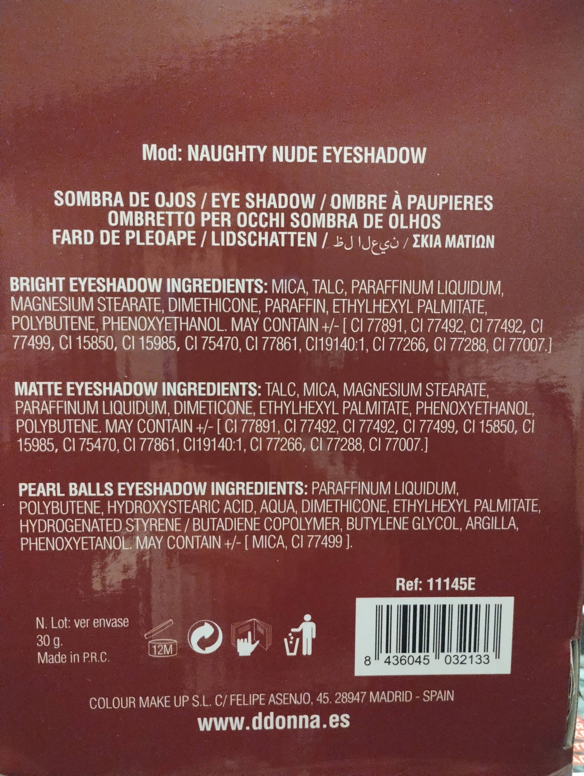 Palette 18 fards NAUGHTY nude D'Donna – Image 3