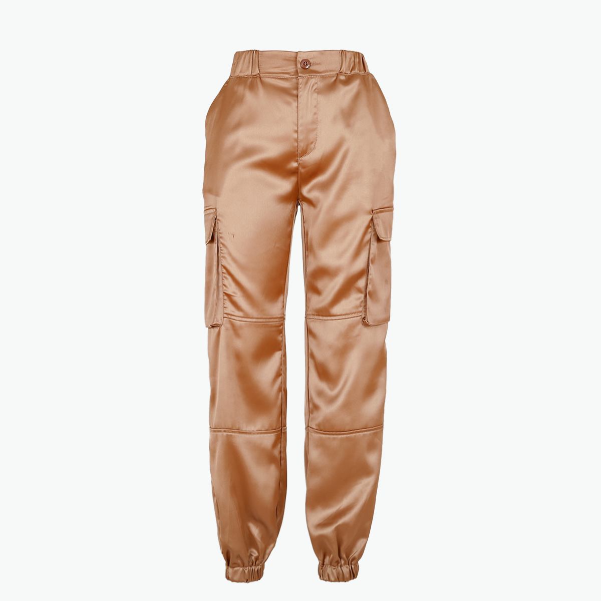 Pantalon cargo satiné brun – Image 5