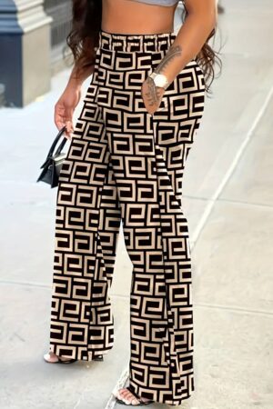 Pantalon luxe motifs grecs