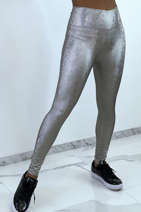 Legging argenté imprimé serpent 3d – Image 4