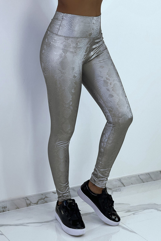 Legging argenté imprimé serpent 3d – Image 3