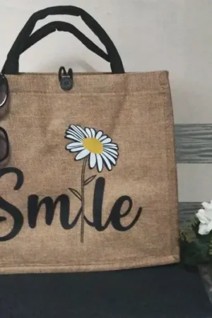 Sac de plage fourre-tout imprimé Smile