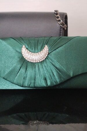 Sac pochette de soirée glamour vert