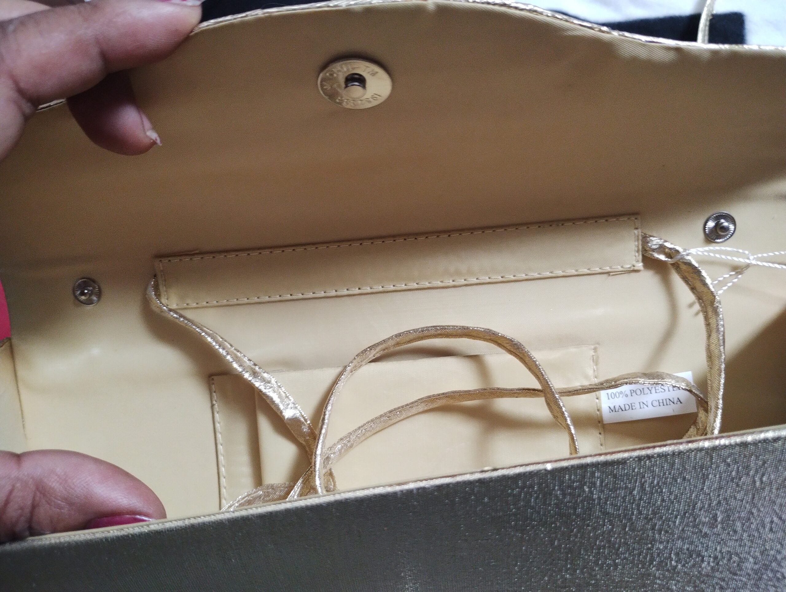 Sac pochette de soirée glamour doré – Image 4