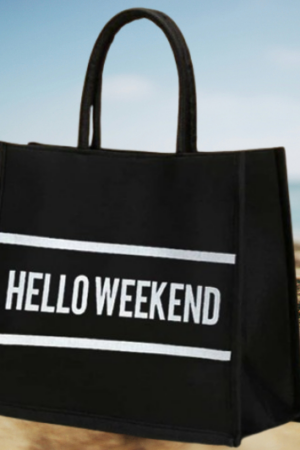 Sac cabas en toile de jute noir