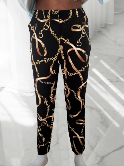 Pantalon Gold Chain black