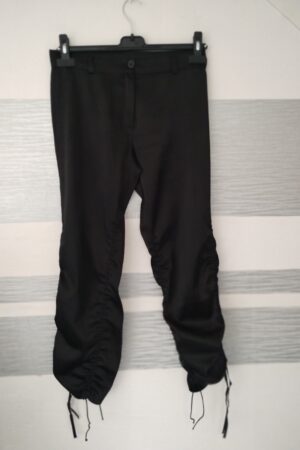 Pantalon satin noir froncé