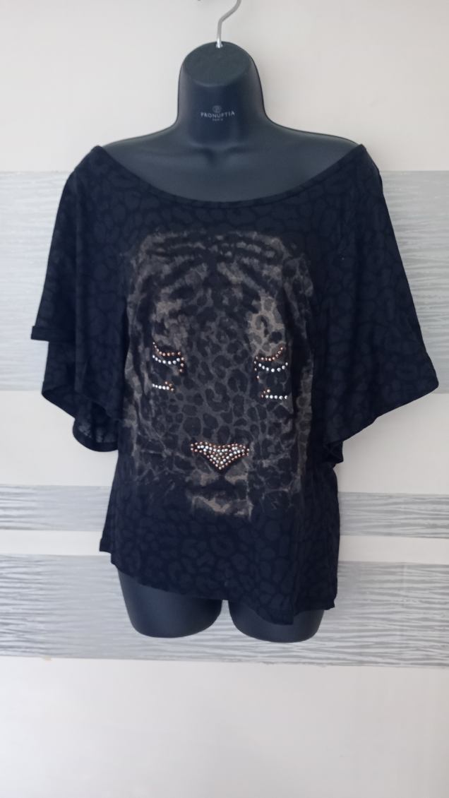 Top léopard strass MIM