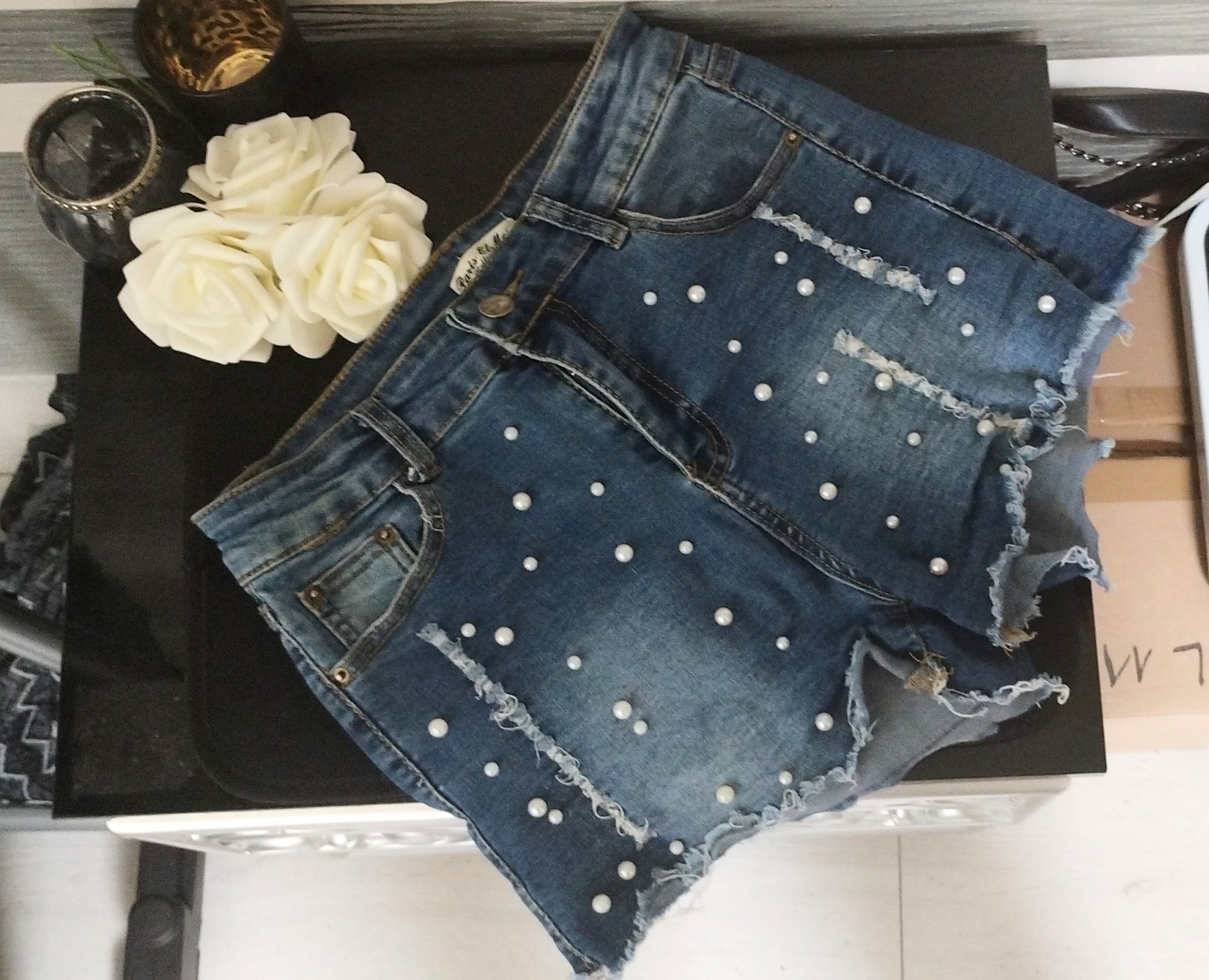 Short Sexy Jeans Perles