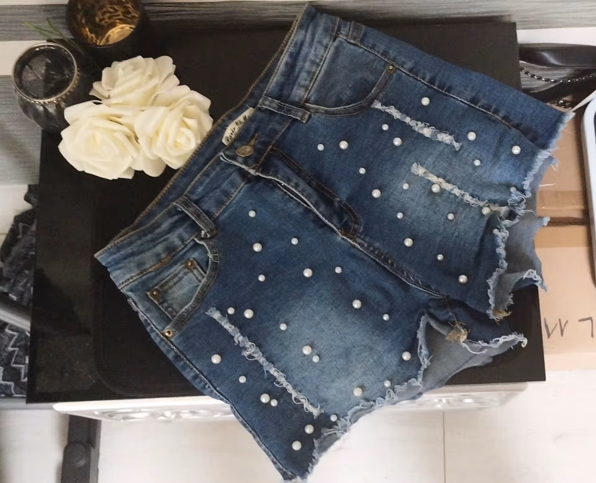 Short Sexy Jeans Perles