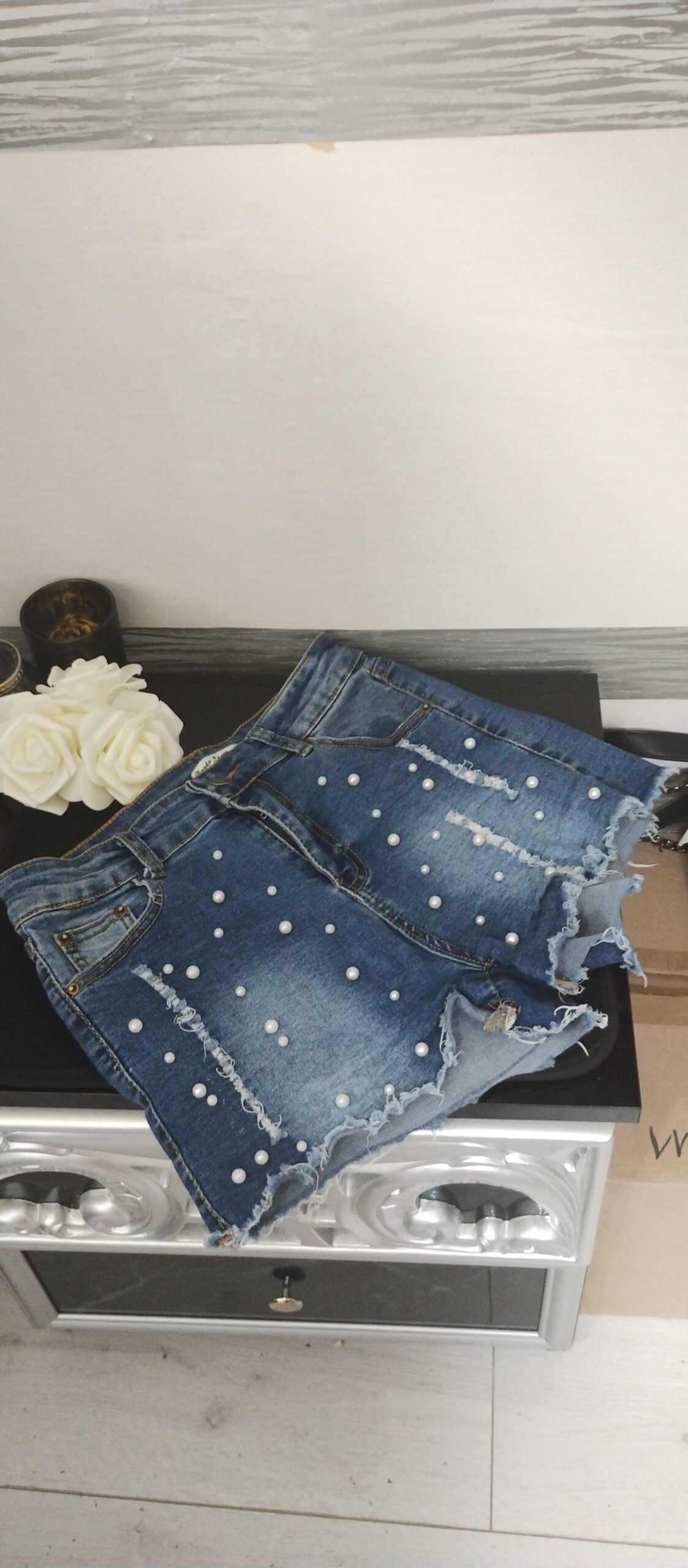 Short Sexy Jeans Perles – Image 4