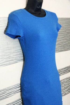 Robe bleu coton Shein manches courtes