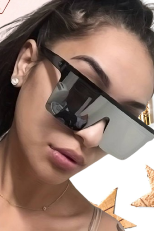 Lunettes trendy oversize argent 414