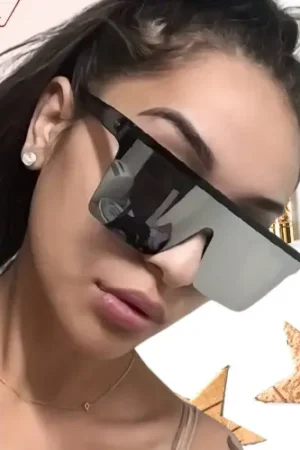 Lunettes trendy oversize argent 414