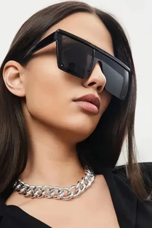 Lunettes trendy oversize noires 412