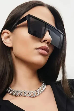 Lunettes trendy oversize noires 412