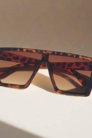 Lunettes trendy oversize brun léopard 413