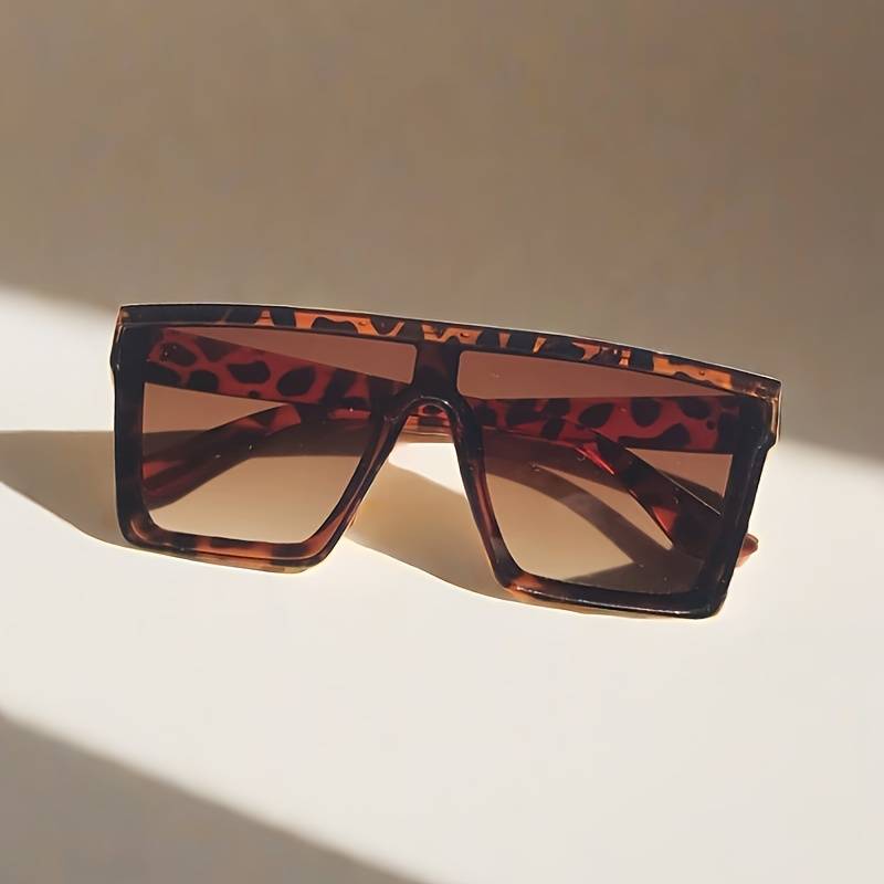 Lunettes trendy oversize brun léopard 413