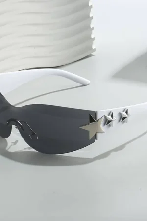 Lunettes Y2k avec étoiles blanches 426