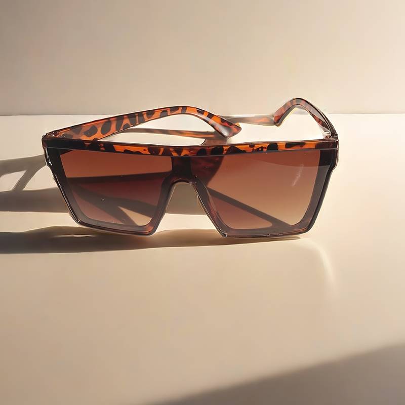 Lunettes trendy oversize brun léopard 413 – Image 3