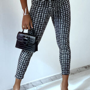 Pantalon slim pied de poule